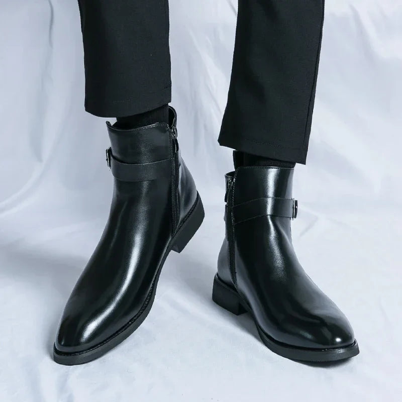Sergio | Stylish Genuine Leather Chelsea Boots With Side Zip