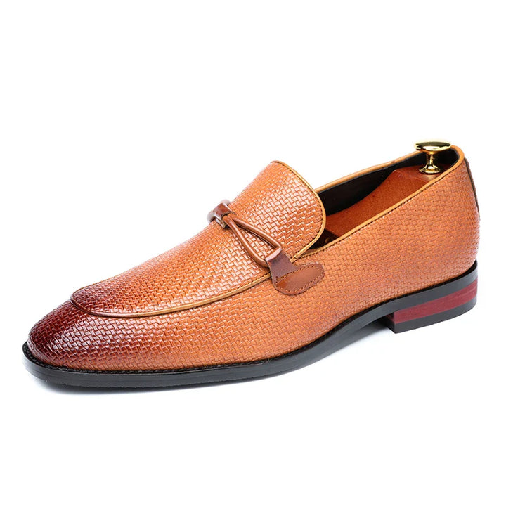 Naomi | Elegant Woven Leather Oxford Loafers For Men