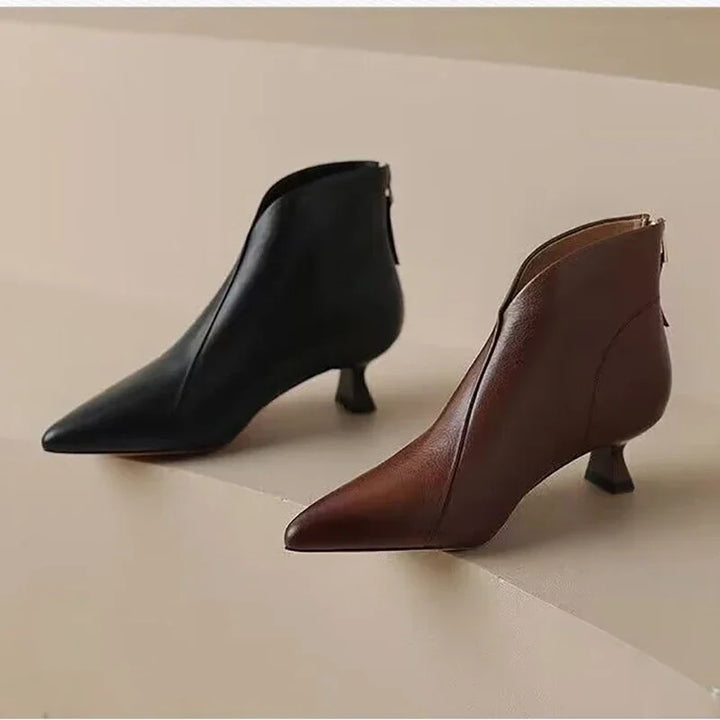 Vanguard | Elegant Pointed Toe Kitten Heel Boots