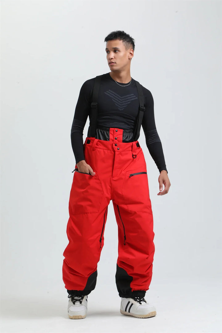 Phoebe | Stylish Unisex Beige Ski Bib Pants With Suspenders