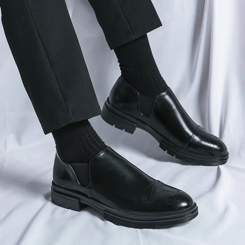 Eloise | Elegant Black Leather Slip-On Dress Shoes