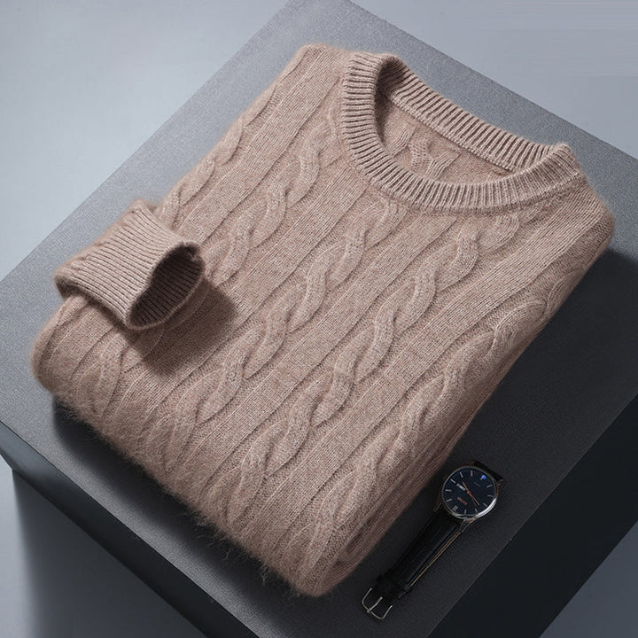 Montgomery | Stylish Cable Knit Cashmere Sweater Men - Crew Neck