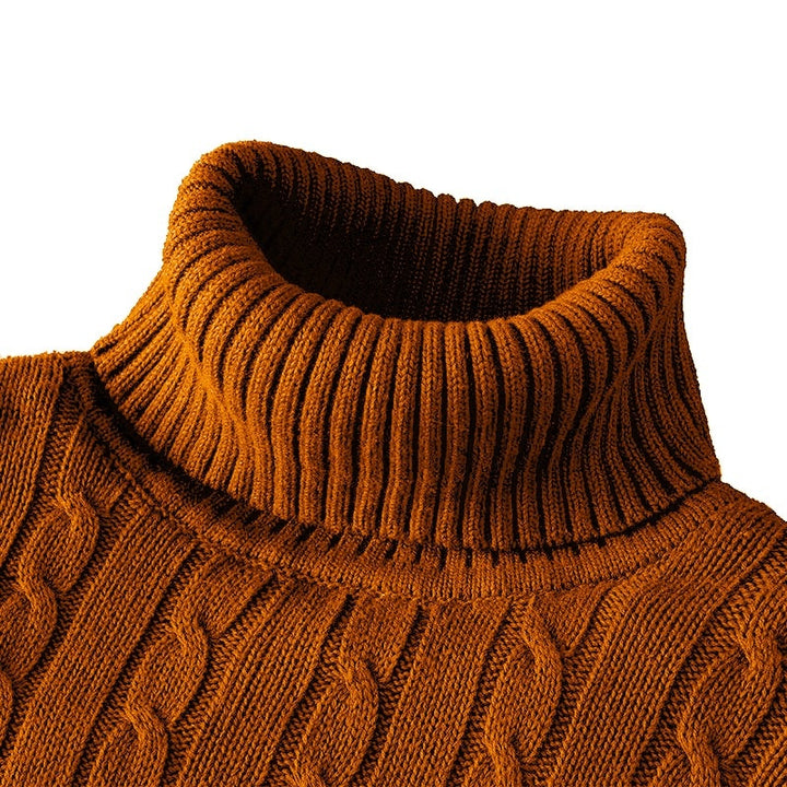 Mason | Stylish Men's Black Ribbed Turtleneck Sweater