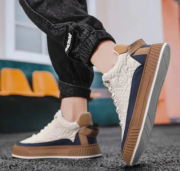 Felix | Stylish Quilted Platform Sneakers With Gum Sole