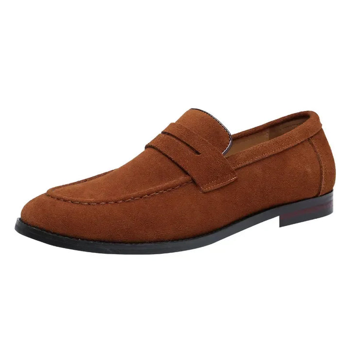 Montgomery | Elegant Green Suede Penny Loafers Men