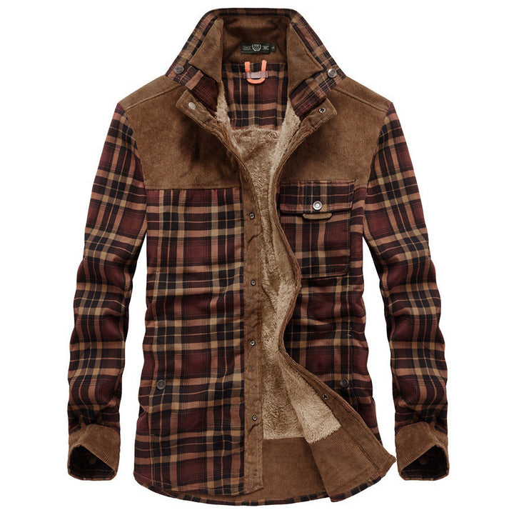 Lilly | Stylish Sherpa-Lined Plaid Flannel Shirt Jacket For Men