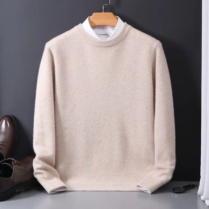 Thea | Elegant Crew Neck Cashmere Sweater For Men