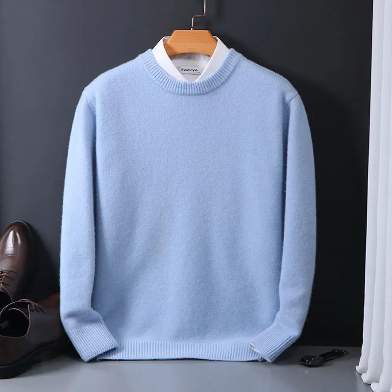 Thea | Elegant Crew Neck Cashmere Sweater For Men