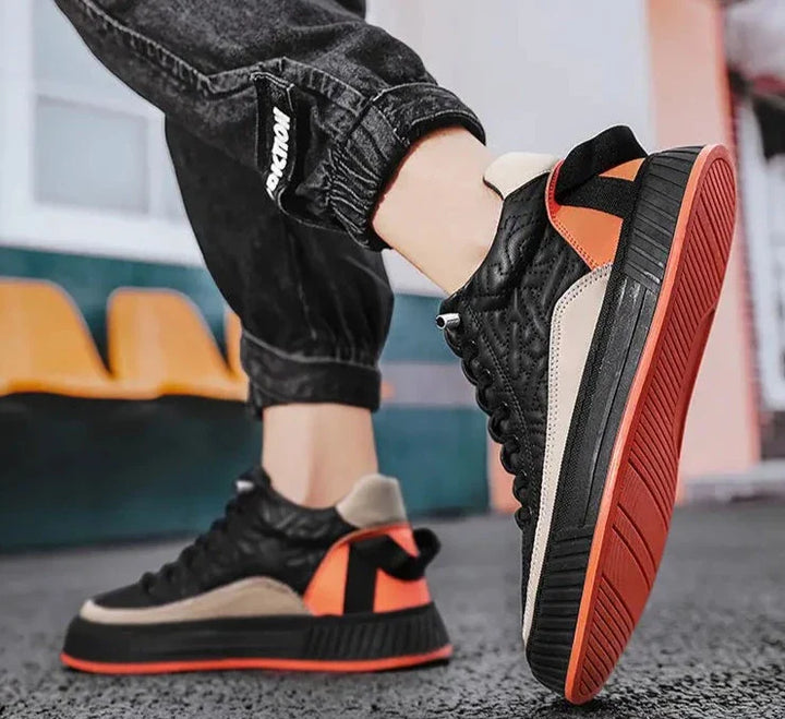 Felix | Stylish Quilted Platform Sneakers With Gum Sole
