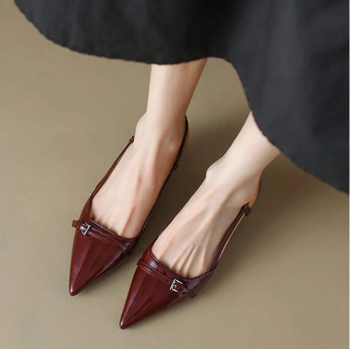 Eloise | Chic Pointed Toe Slingback Kitten Heel Pumps
