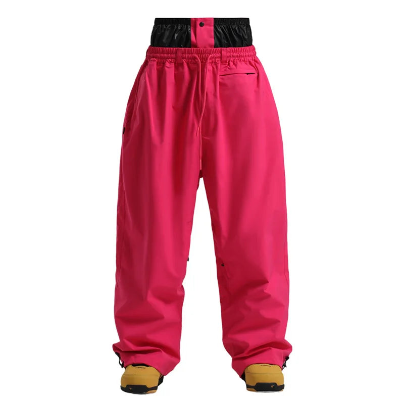 Phoebe | Stylish Baggy Cargo Snow Pants With Cow Print