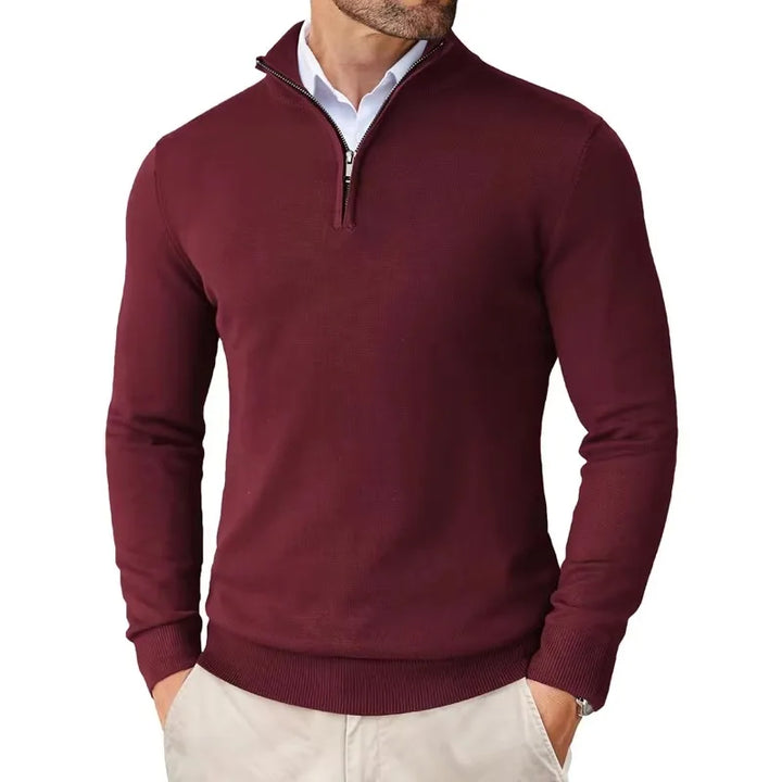 Isla | Sleek Quarter Zip Pullover Sweater For Men