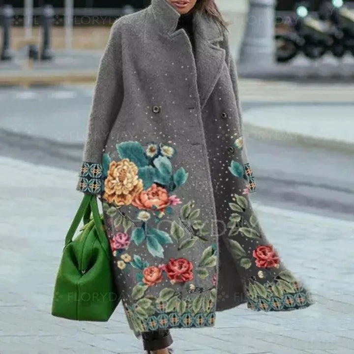 Evy | Stylish Oversized Wool Blend Checkered Long Coat