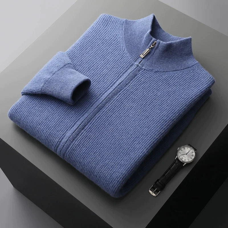 Kingston | Elegant Zip Up Cashmere Cardigan Men - Premium Knit