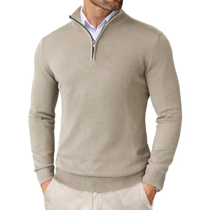 Isla | Sleek Quarter Zip Pullover Sweater For Men