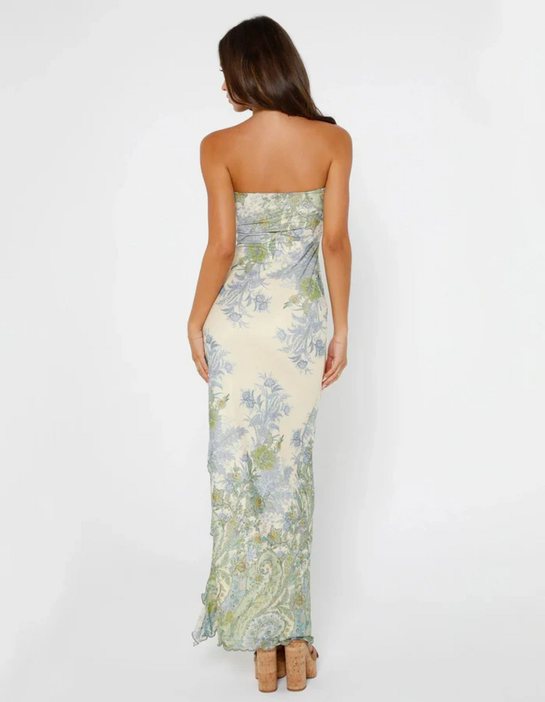 Sybil | Elegant Strapless Floral Maxi Dress