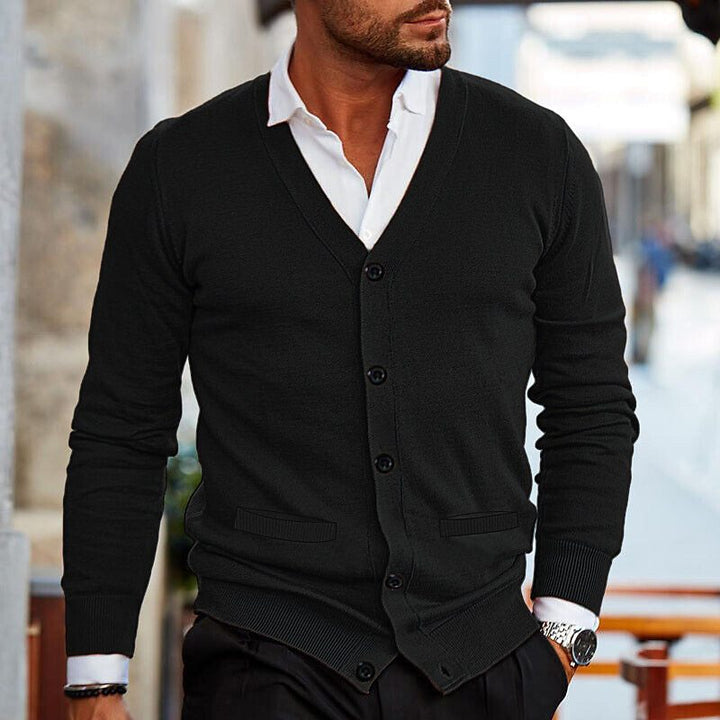 Evelyn | Elegant V-Neck Button Cardigan For Men