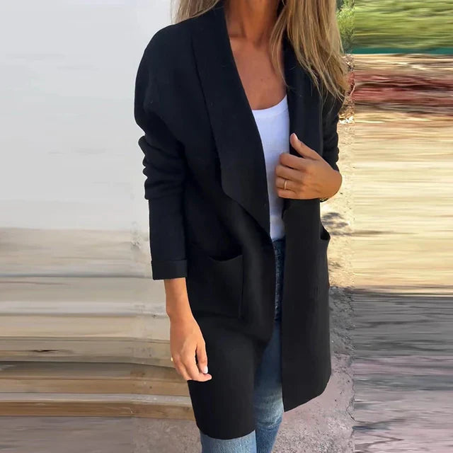 Thea | Elegant Open Front Long Cardigan Jacket