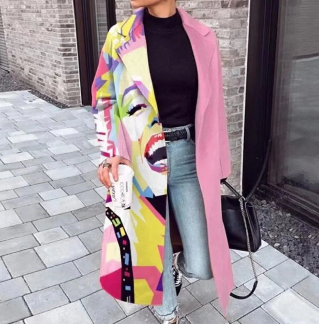 Evy | Stylish Oversized Wool Blend Checkered Long Coat