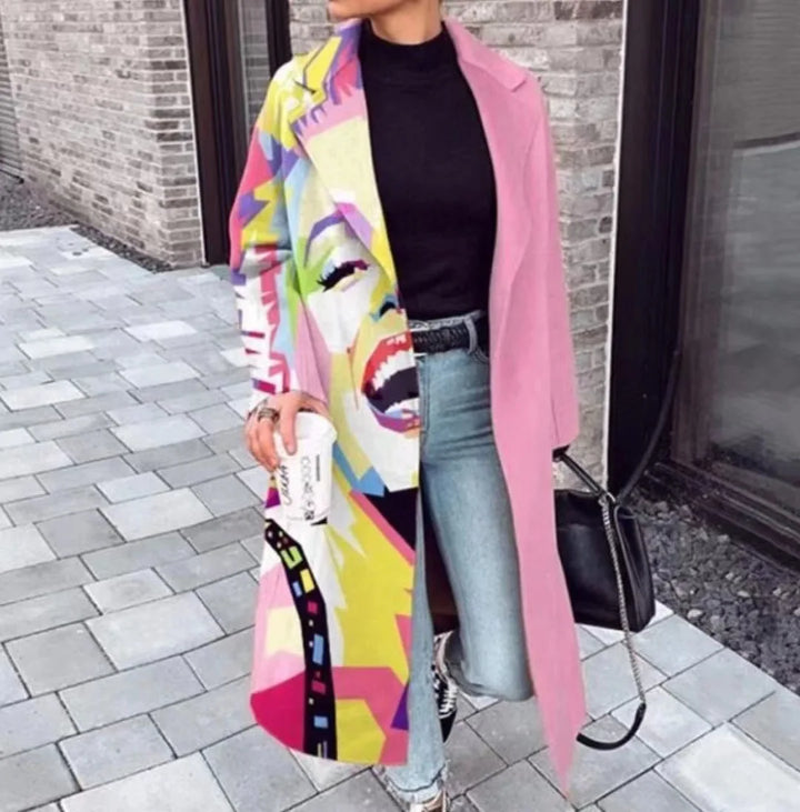 Evy | Stylish Oversized Wool Blend Checkered Long Coat