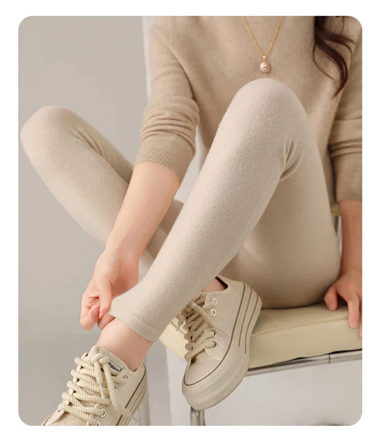 Evelyn | Elegant High Waist Knitted Wool Leggings