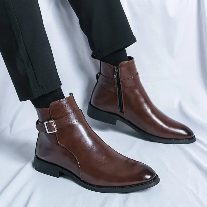 Margot | Elegant Genuine Leather Chelsea Ankle Boots