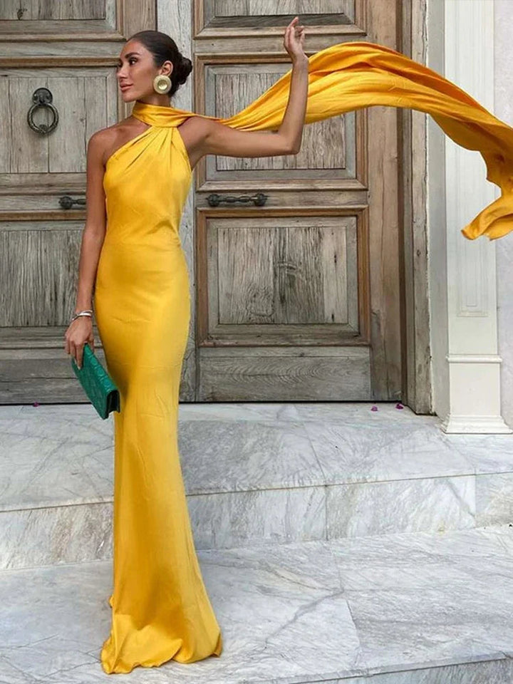 Sybil | Elegant One-Shoulder Mermaid Maxi Gown