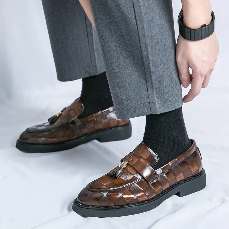Lorenzo | Stylish Brown Genuine Leather Tassel Loafers Men