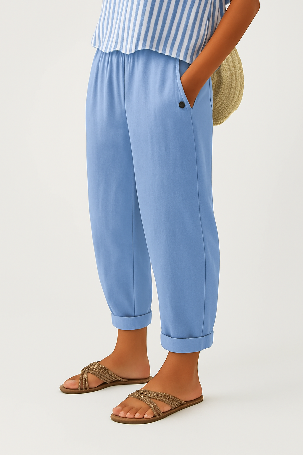 Romina | Effortless Relaxed Fit Linen-Cotton Trousers