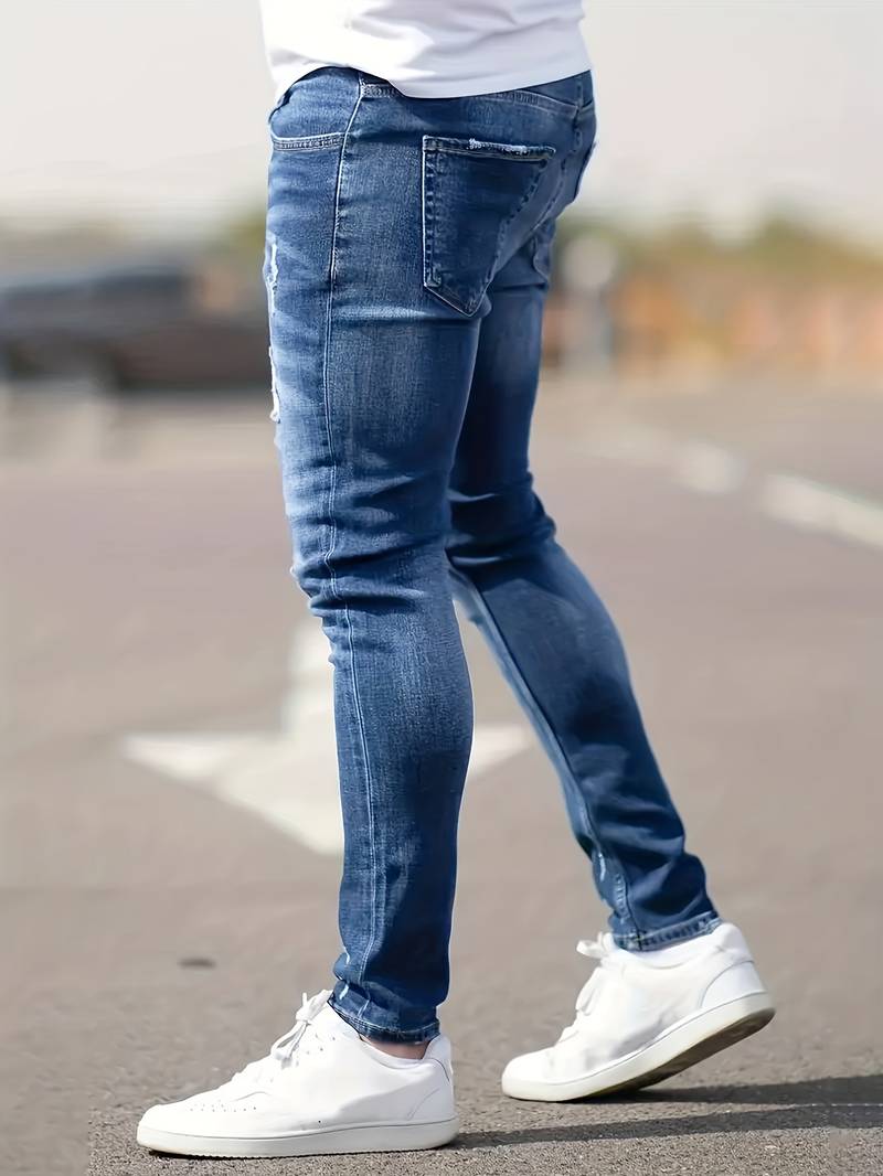 Chloe | Stylish Ripped Skinny Stretch Jeans For Men