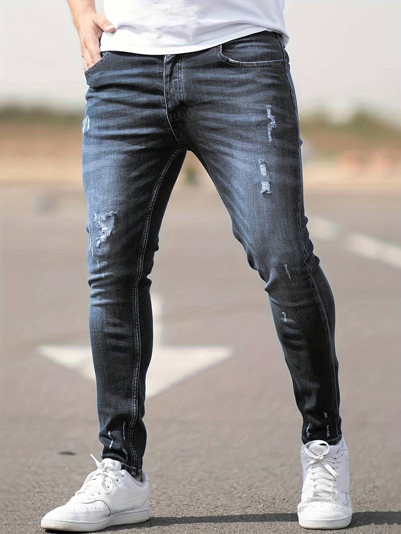 Chloe | Stylish Ripped Skinny Stretch Jeans For Men