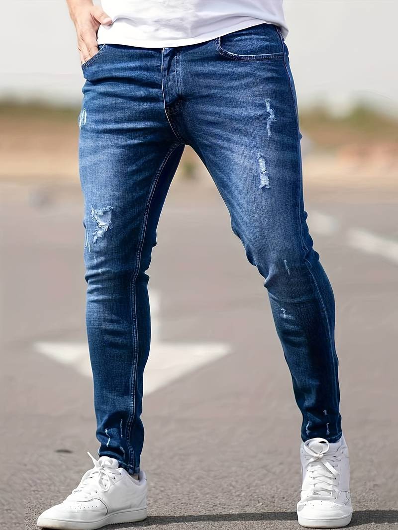 Chloe | Stylish Ripped Skinny Stretch Jeans For Men