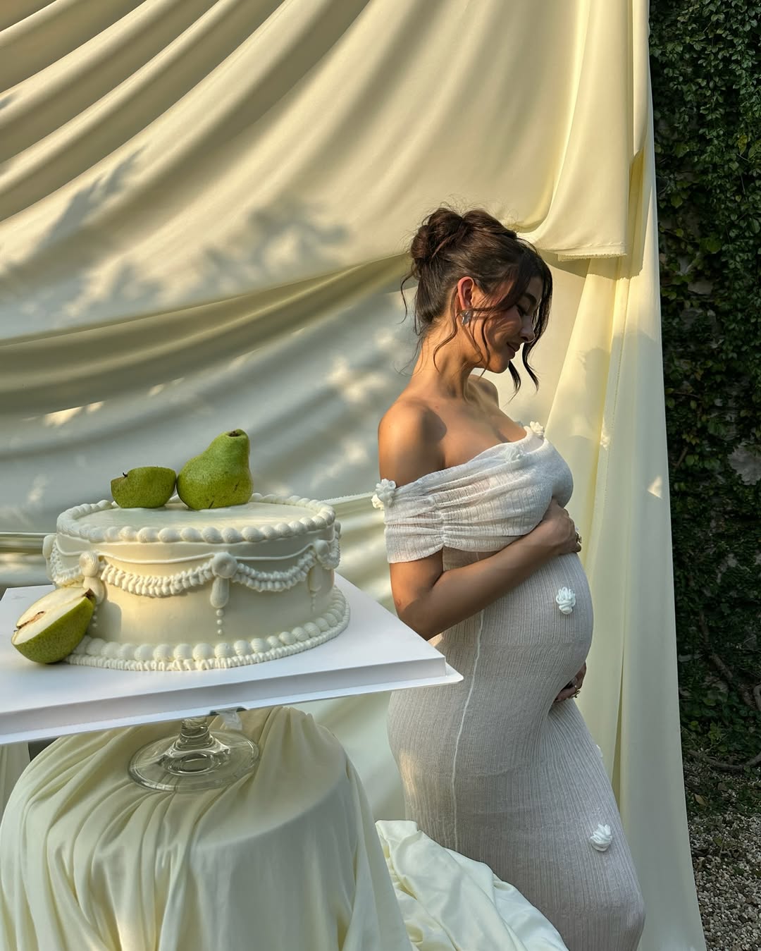 Sybil | Elegant Off-Shoulder Floral Maternity Maxi Dress