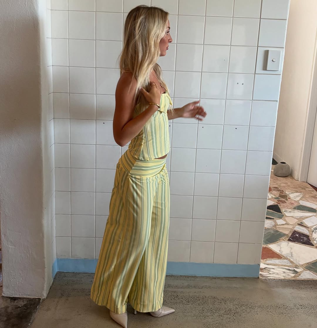 Jana | Chic Striped Halter Co-Ord Set With Sleeveless Top