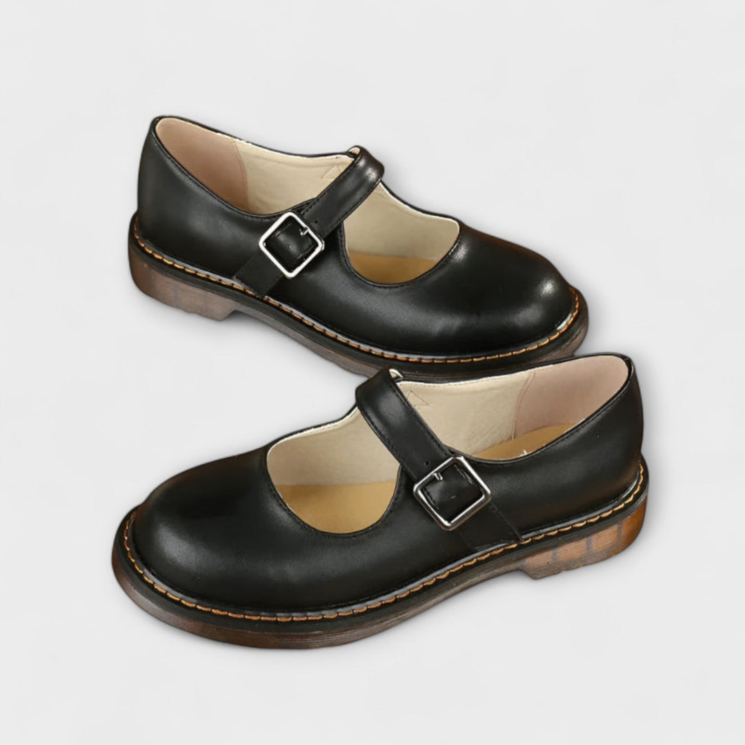 Olivia | Classic Brown Leather Mary Jane Shoes Women