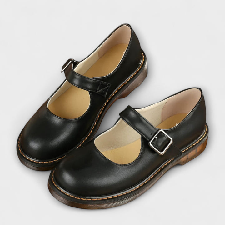 Olivia | Classic Brown Leather Mary Jane Shoes Women