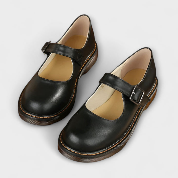 Olivia | Classic Brown Leather Mary Jane Shoes Women