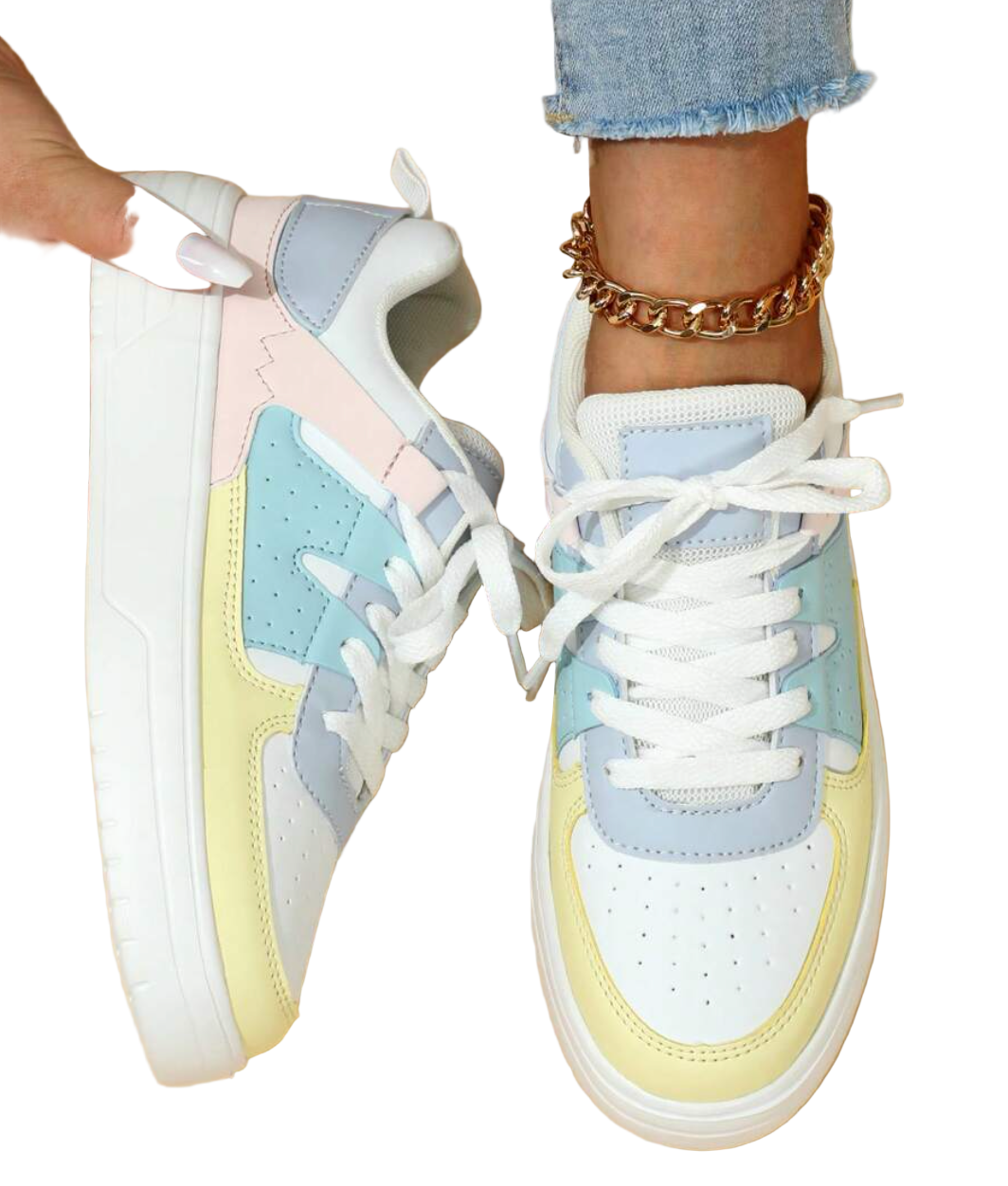 Margot | Stylish Pastel Colorblock Platform Sneakers