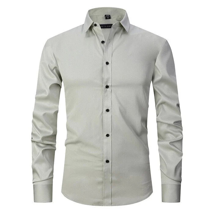 Elyse | Elegant Men's White Slim Fit Stretch Business Shirt