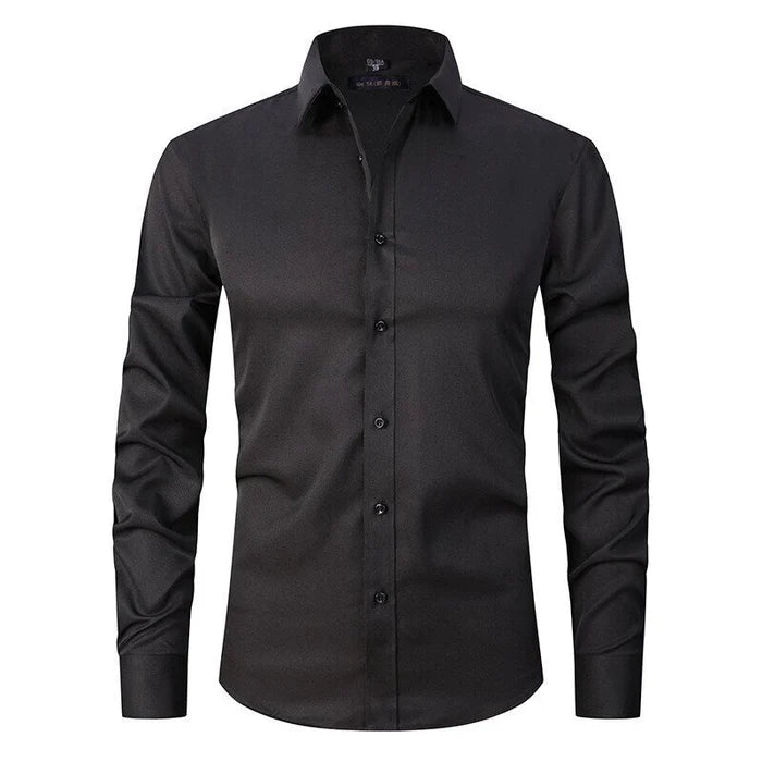 Elyse | Elegant Men's White Slim Fit Stretch Business Shirt