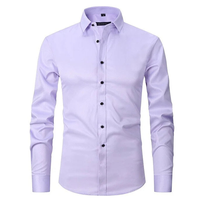 Elyse | Elegant Men's White Slim Fit Stretch Business Shirt