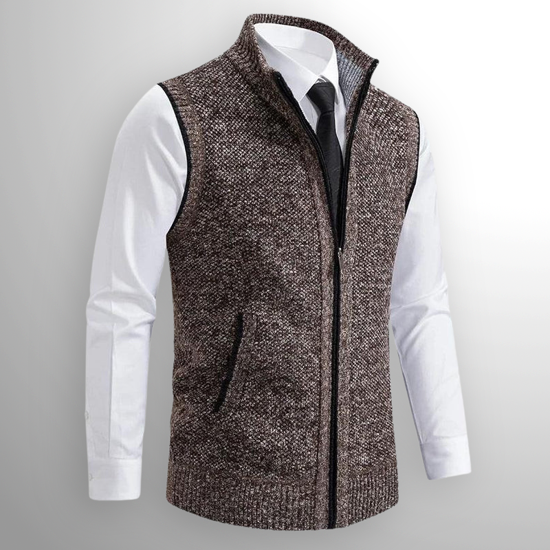 Westwood | Sleek Men's Stand Collar Zip-Up Knit Vest