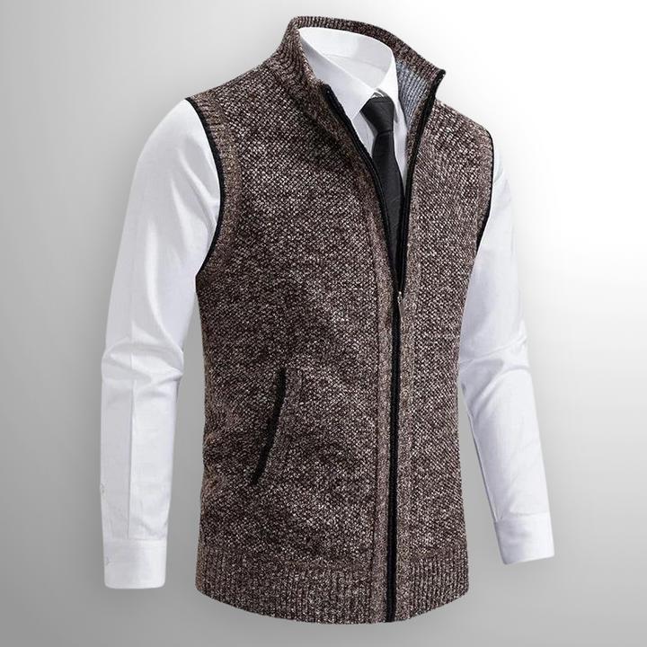 Westwood | Sleek Men's Stand Collar Zip-Up Knit Vest