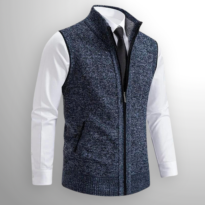 Westwood | Sleek Men's Stand Collar Zip-Up Knit Vest