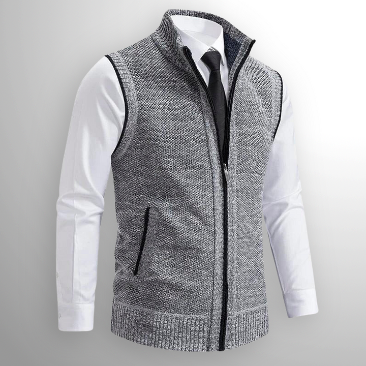 Westwood | Sleek Men's Stand Collar Zip-Up Knit Vest
