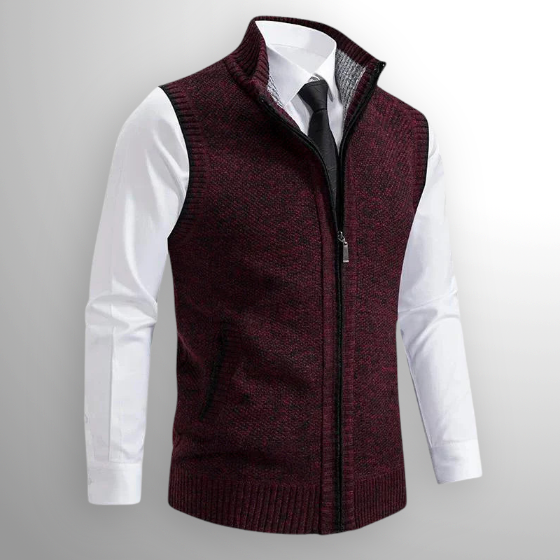 Westwood | Sleek Men's Stand Collar Zip-Up Knit Vest