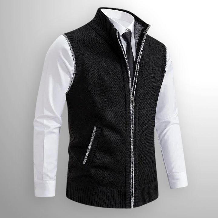 Westwood | Sleek Men's Stand Collar Zip-Up Knit Vest