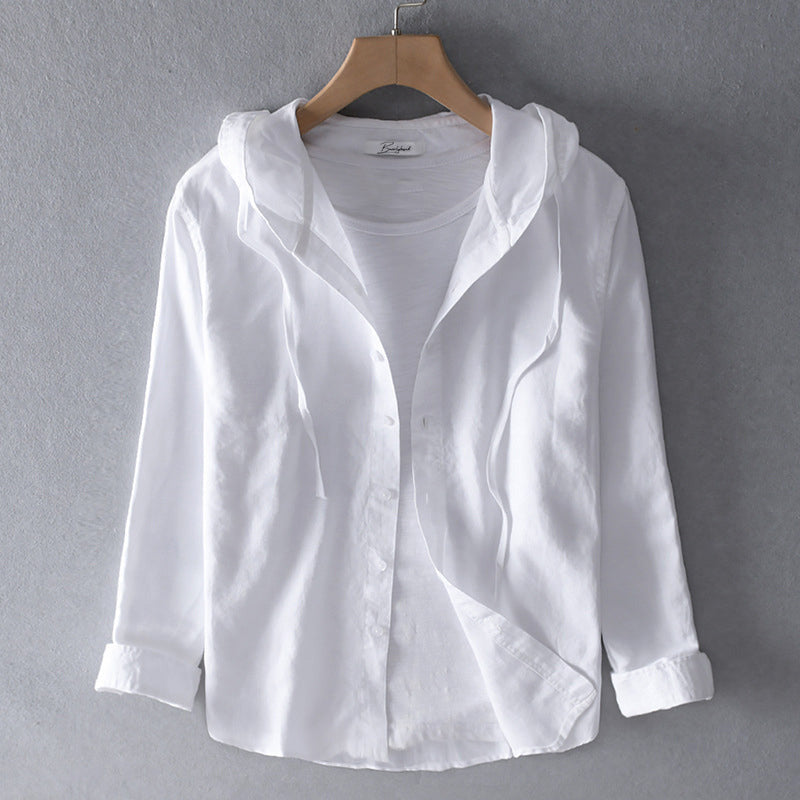 Annika | Effortless Hooded Linen Button-Up Blouse