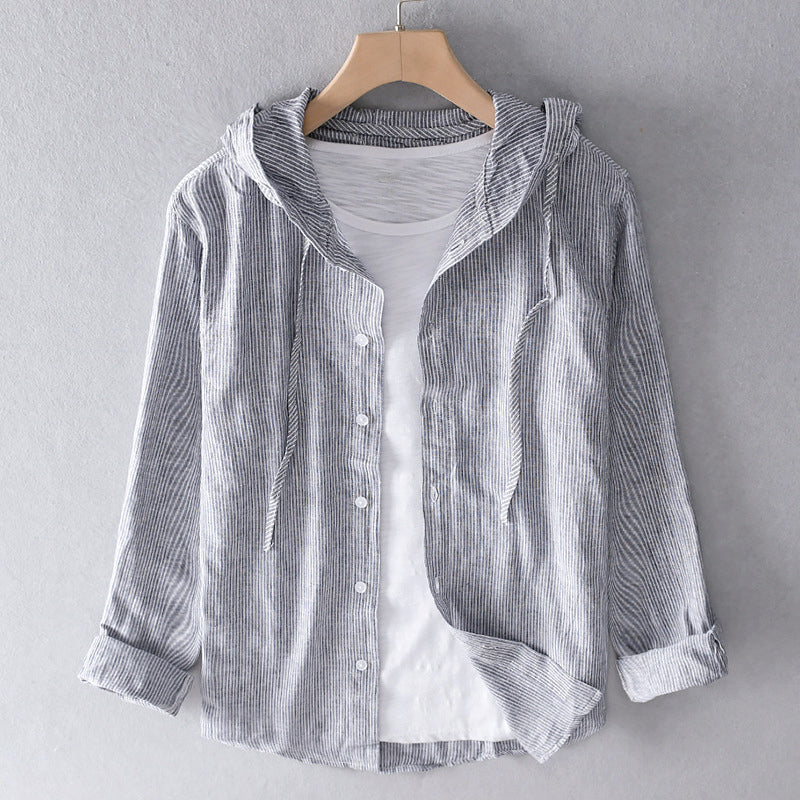 Annika | Effortless Hooded Linen Button-Up Blouse