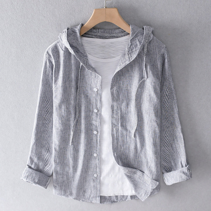 Annika | Effortless Hooded Linen Button-Up Blouse